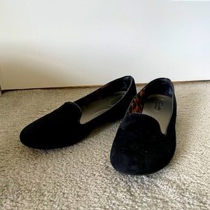 Suede & Leather Black Flats
